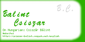 balint csiszar business card