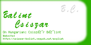 balint csiszar business card